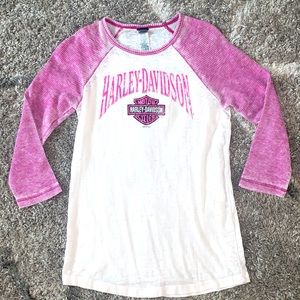 NWOT Harley Davidson Pink white T Shirt Small